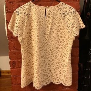 J.Crew cream lace top, Sz 6